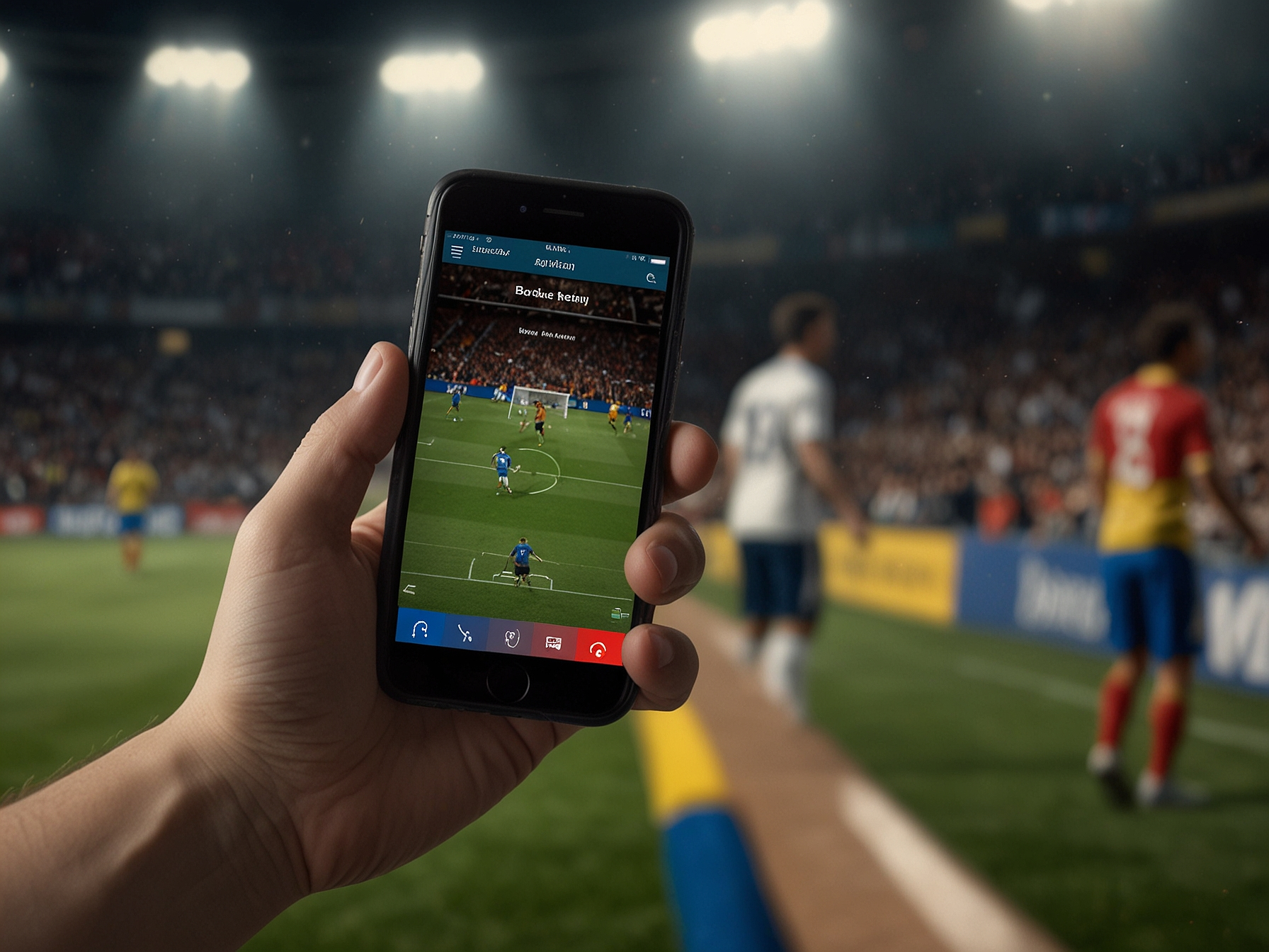 Tânăr suporter român folosind Excelbet pe telefon